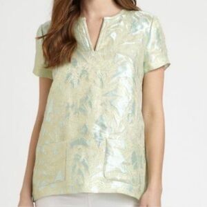 Kate Spade Emmaline Silk Metallic Tunic Top sz 0 ( XS )